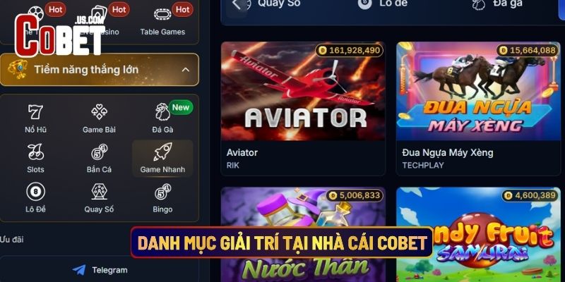 Danh Mục Giải Trí Tại Nhà Cái Cobet
