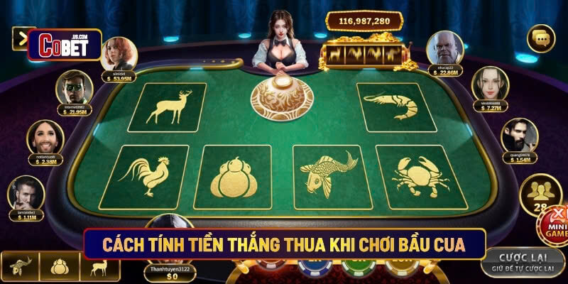 Cách tính tiền thắng thua khi chơi bầu cua