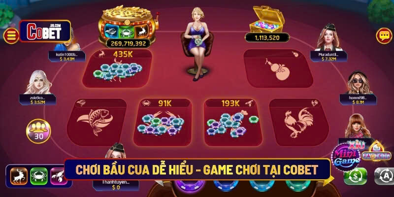 Chơi bầu cua dễ hiểu game chơi tại Cobet