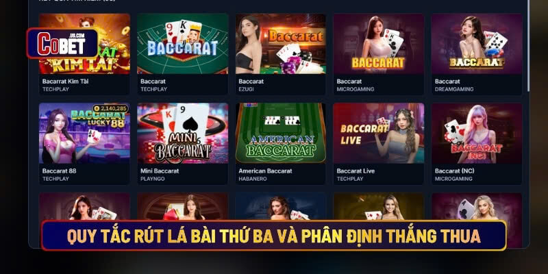 Quy tắc rút lá bài thứ ba và phân định thắng thua